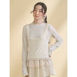 lace layered long tee | merry jenny | 詳細画像8 