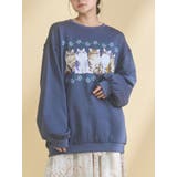 ネイビー | blooming catスウェット | merry jenny