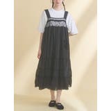 ブラック | petit flower sheer switchワンピース | merry jenny