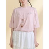 ピンク | ribbon dog collage tee | merry jenny
