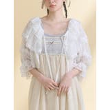 オフホワイト | floral sheer bolero | merry jenny