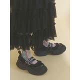 ブラック | frill mary jane metal sneakers | merry jenny