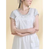 オフホワイト | petit flower pure neck tee | merry jenny