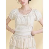 アイボリー | petit flower pure neck tee | merry jenny