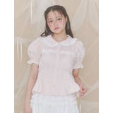 ピンク | フリルカラーパフブラウス | merry jenny