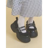 ブラック | frill mary jane metal sneakers | merry jenny