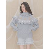 グレー | bear yoke knit tops | merry jenny