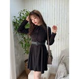 ブラック | 2WAYコルセット付きシャツワンピース | EATME