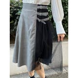 トリプルベルトチュールコンビフレアスカート | EATME | 詳細画像3