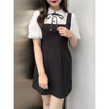 オフホワイト | パフスリーブレイヤードワンピース | EATME