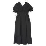 ブラック | Vネックカットアウトロングワンピース | EATME