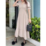 ベージュ | Vネックカットアウトロングワンピース | EATME