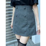 ダブルボタンミニスカート（セットアップ可能）[品番