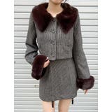 ブラウン | フェイクファーカラーショートジャケット（セットアップ可能） | EATME