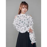 フリルリボンオープンショルダーブラウス | EATME | 詳細画像1 