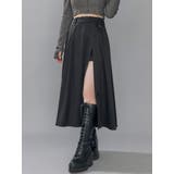 ブラック | 2WAYレイヤードライクスリットスカート | EATME