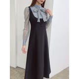 ブルー | メイドライクレースコンビワンピース | EATME