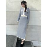 ブルー | バイカラーツイードライクスカート（セットアップ可能） | EATME