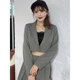 グレー | テーラードショートジャケット(セットアップ可能) | EATME