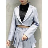 ブルー | テーラードショートジャケット(セットアップ可能) | EATME