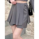 グレー | プリーツラップミニスカート（セットアップ可能） | EATME