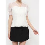 Vネックチュールコンビブラウス | EATME | 詳細画像19