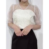 Vネックチュールコンビブラウス | EATME | 詳細画像7