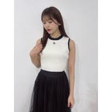 バイカラーニットTOP | EATME | 詳細画像1