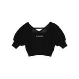 ブラック | パフスリーブニットTOP(セットアップ可能) | EATME