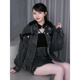 ブラック | デニムフェイクファージャケット(セットアップ可能) | EATME