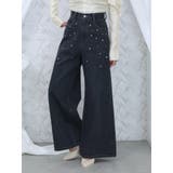 カットアウトストーン付ワイドデニムパンツ | EATME | 詳細画像1