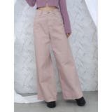 ピンク | カットアウトストーン付ワイドデニムパンツ | EATME