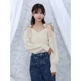 リボンショルダーニットTOP | EATME | 詳細画像2
