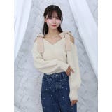 リボンショルダーニットTOP | EATME | 詳細画像3