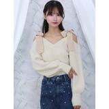 アイボリー | リボンショルダーニットTOP | EATME