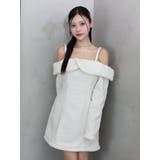 アイボリー | ツイードオフショルダーワンピース | EATME