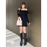 フェイクファーオフショルダーニットワンピ | EATME | 詳細画像37