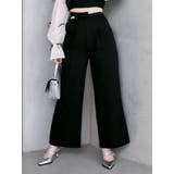 ブラック | アシメベルトワイドパンツ | EATME