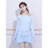 ブルー | ギャザーニットワンピース | EATME