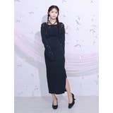 ブラック | レイヤードニットワンピース | EATME