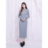 グレー | ベルテッドデコルテリブワンピース | EATME