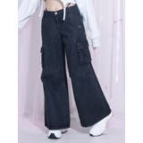 ブラック | カットアウトデニムカーゴパンツ | EATME