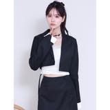 ブラック | レイヤードデザインジャケット（セットアップ可能） | EATME