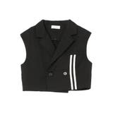 ブラック | ラインショートベスト(セットアップ可能) | EATME