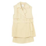 イエロー | ツイードプリーツベスト&スカートSet | EATME