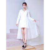 オフホワイト | チュールドッキングシャツワンピース | EATME