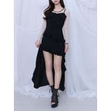 ブラック | ラッフルアシンメトリーワンピース | EATME