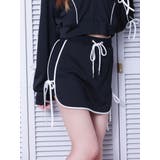 ブラック | リボンスウェットミニスカパン（セットアップ可能） | EATME