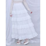 オフホワイト | ラッフルティアードロングスカート | EATME