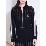 ブラック | 透かし編みラインニット(セットアップ可能) | EATME